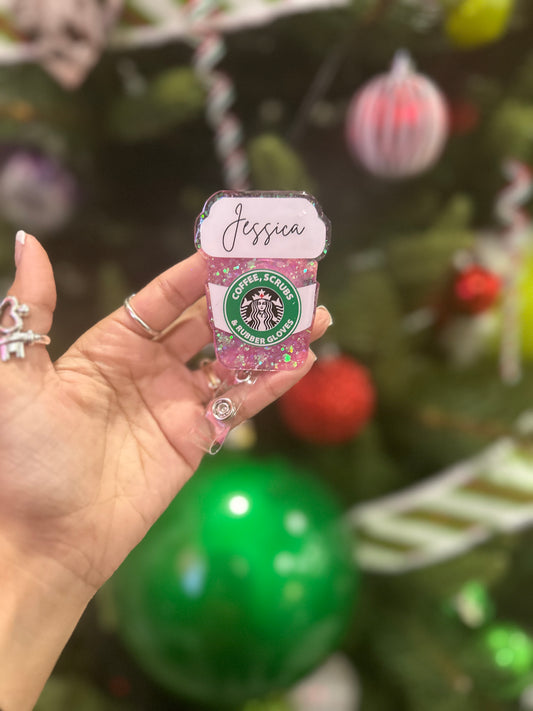 Nurse Starbucks Inspired Badge Reel